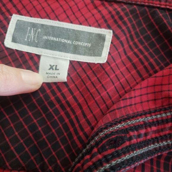 INC International Concept Women's Plaid Button Down Long Sleeve Shirt XL - Picture 8 of 9